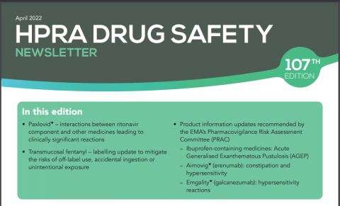 HPRA Drug Safety Newsletter April 2022