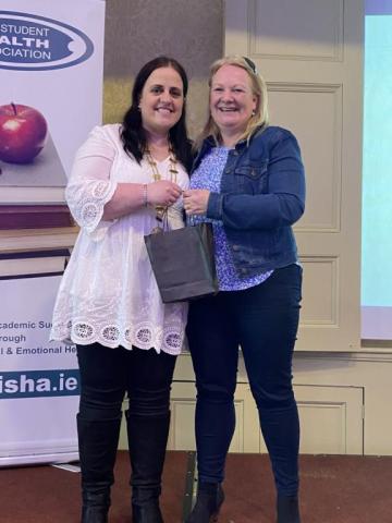 Nurse Eilish Corley, ATU Sligo, the 2023 recipient of the Dr Thomas Davis Award for outstanding contribution to 3rd level student health