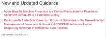 HPSC- New and updated COVID-19 guidance.