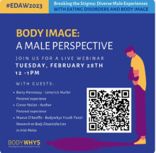 Bodywhys Webinar. Eating Disorder Awareness Week 2023. Feb 28th, 12:00 PM