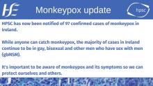 HPSC, latest update on monkeypox in Ireland. 03/08/2022.