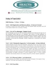 ISHA Conference. Friday 14th & Saturday 15th April 2023 at the Galway Bay Hotel